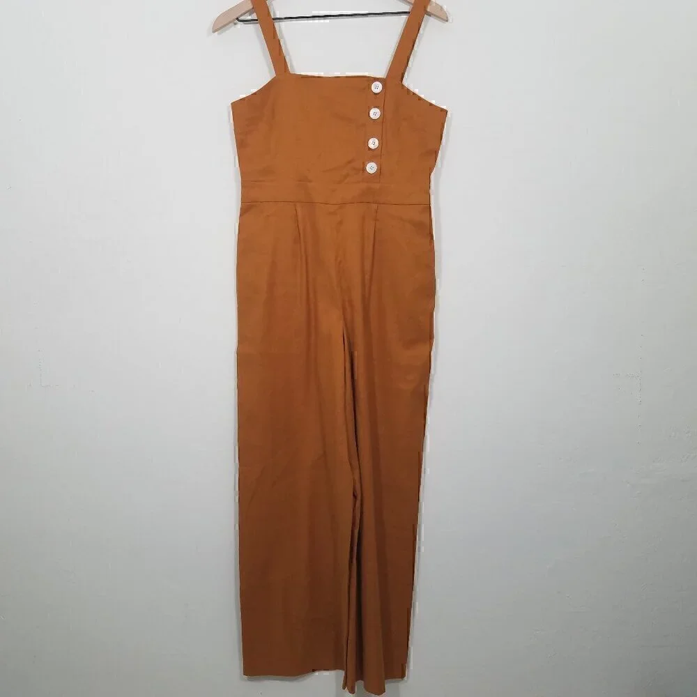 NWT Banana Republic Linen/Cotton Wide Leg Jumpsuit Size 4P